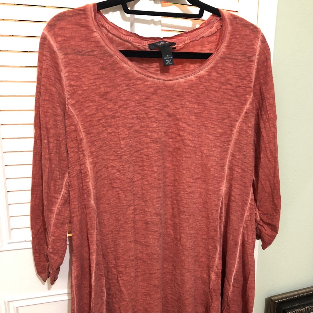 Burnt orange 3/4 sleeve tunic